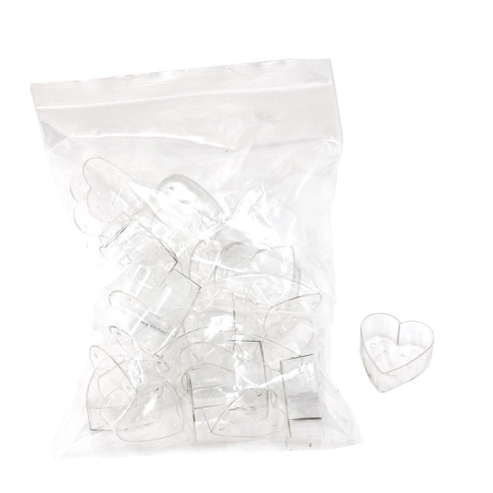 Clear Tealight Cups | Heart | Pack of 25
