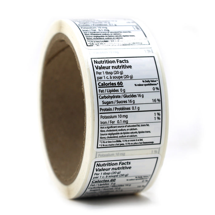 Honey Nutritional Labels, Roll of 250