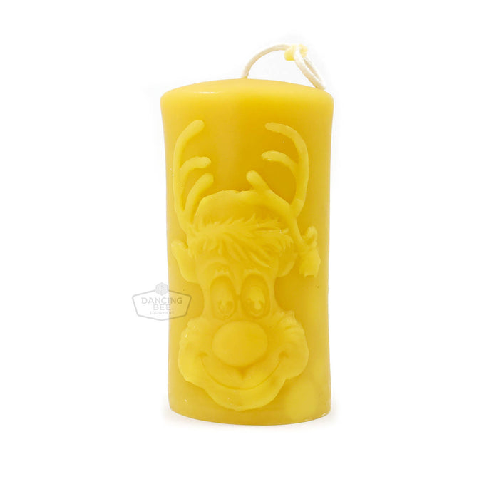The Candle Works | Reindeer Pillar | Pure Beeswax Candle