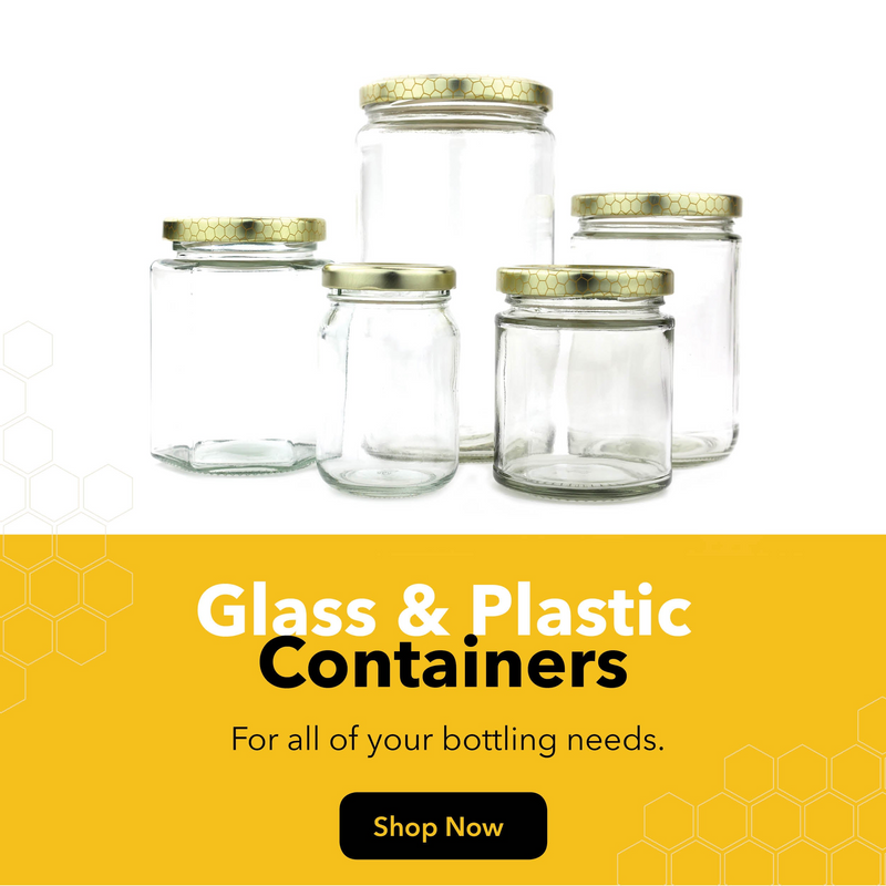 Glass and plastic honey containers