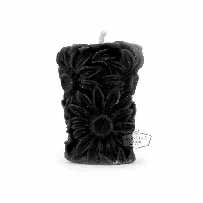 The Candle Works | Beeswax Black Flower Votive Candle