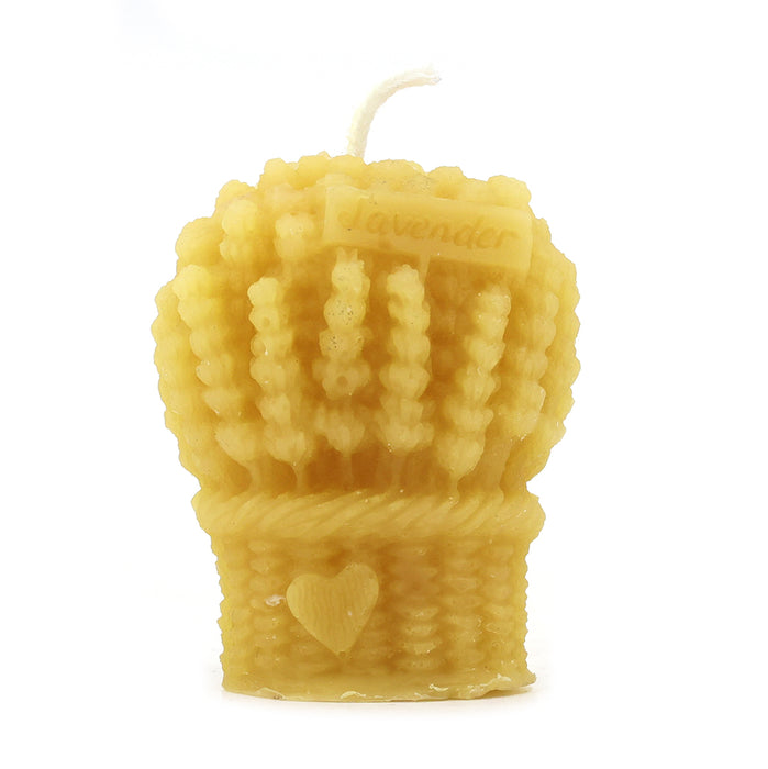 The Candle Works |Basket of Lavender Beeswax Candle
