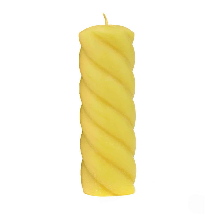 The Candle Works | Twisted Spiral Pillar | Pure Beeswax Candle