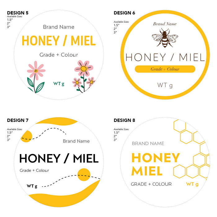 Customizable Circle Honey Labels | Design 1