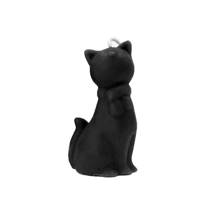 The Candle Works | Cat with Scarf Beeswax Candle | Black