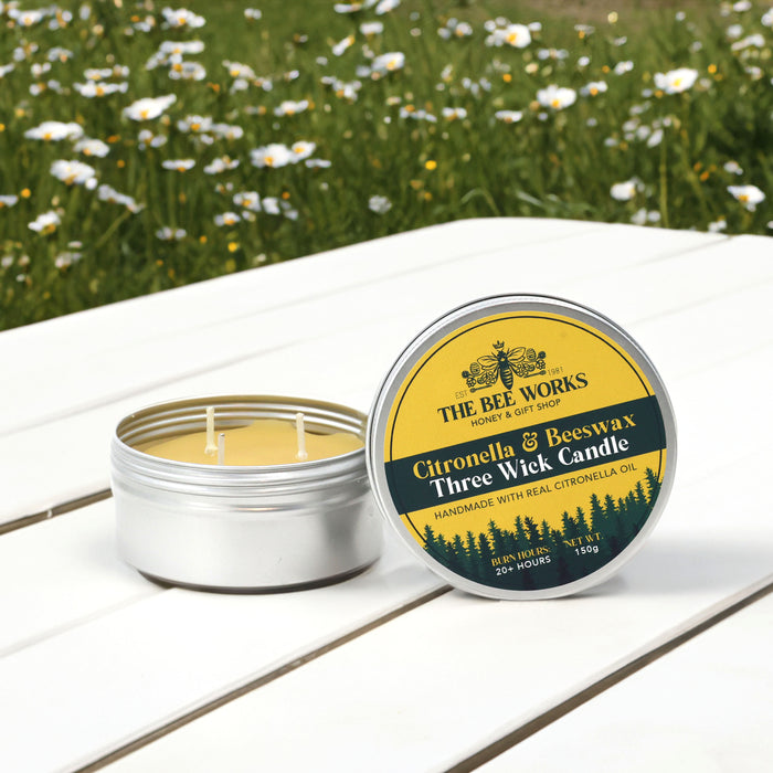 The Candle Works | 3 Wick Travel Tin Citronella Candle