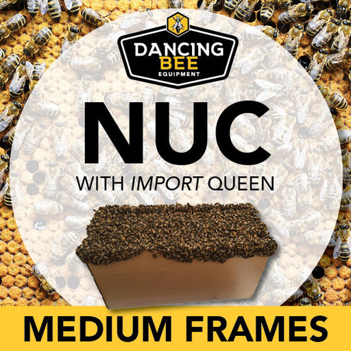 Nuc of bees with import queen medium frames
