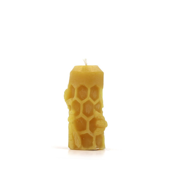 The Candle Works | Honeycomb Pillar Small | Pure Beeswax Candle