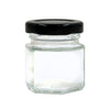 45 Hexagon Jar (case of 12 jars, black lids)