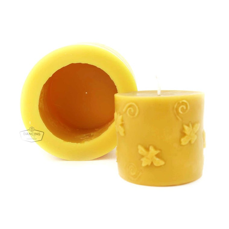 Candle Flex | Bee Cylinder Mould | 3x3