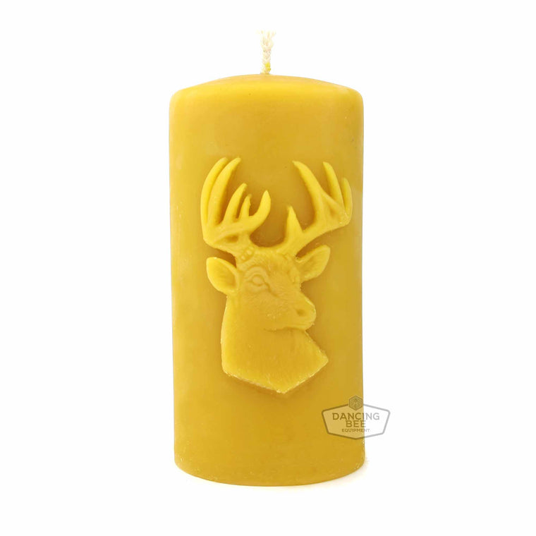 The Candle Works | Deer Pillar Candle | 3" x 6"