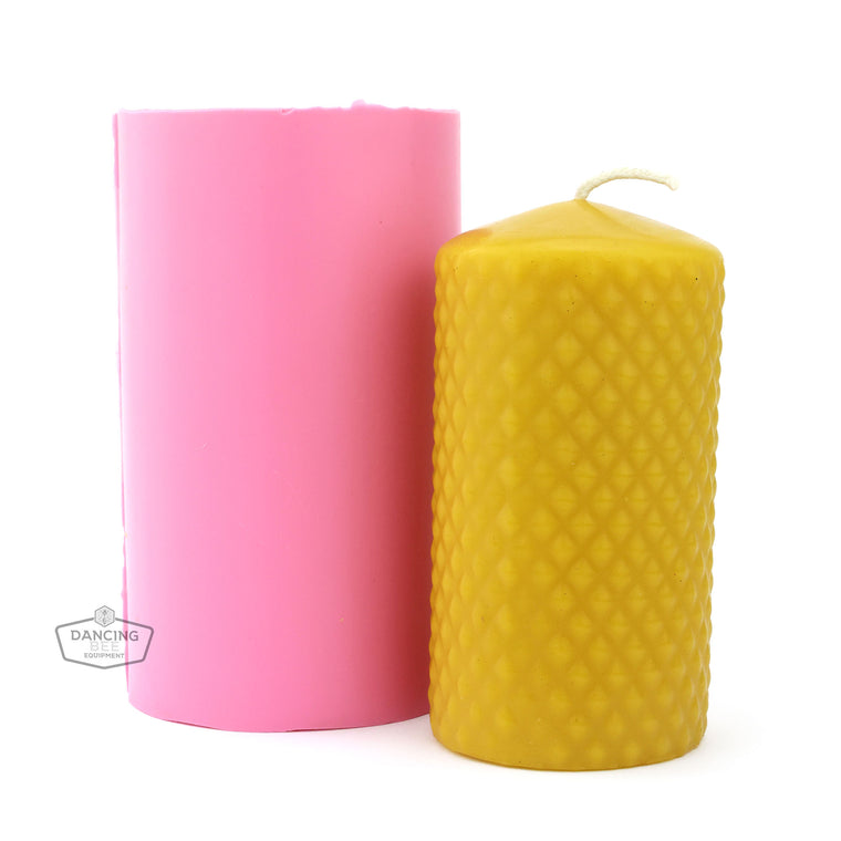 Busy Bee | Diamond Pillar Candle Mould | 2.75" x 5"