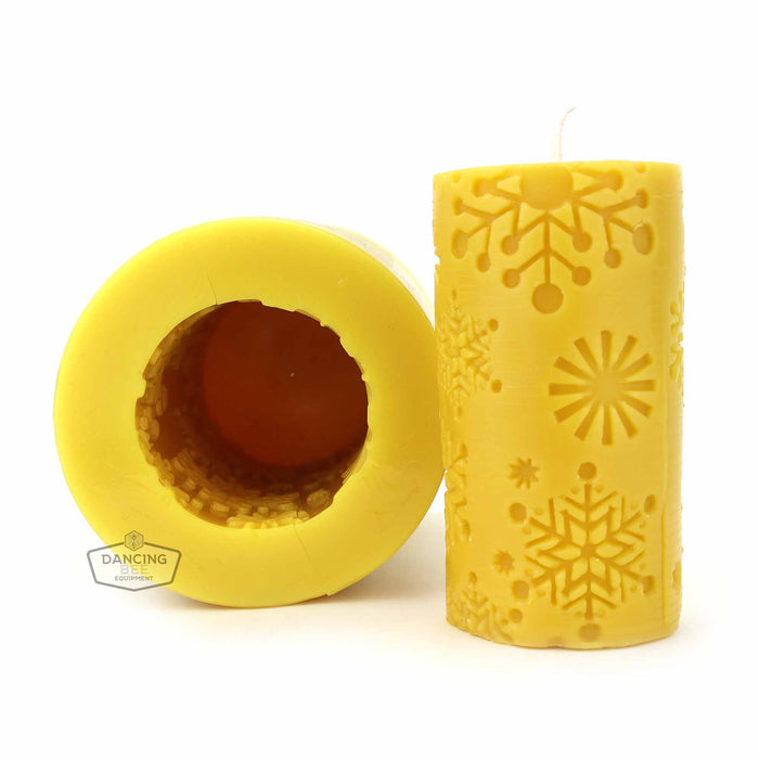 Candle Flex | Snowflake Cylinder Candle Mould