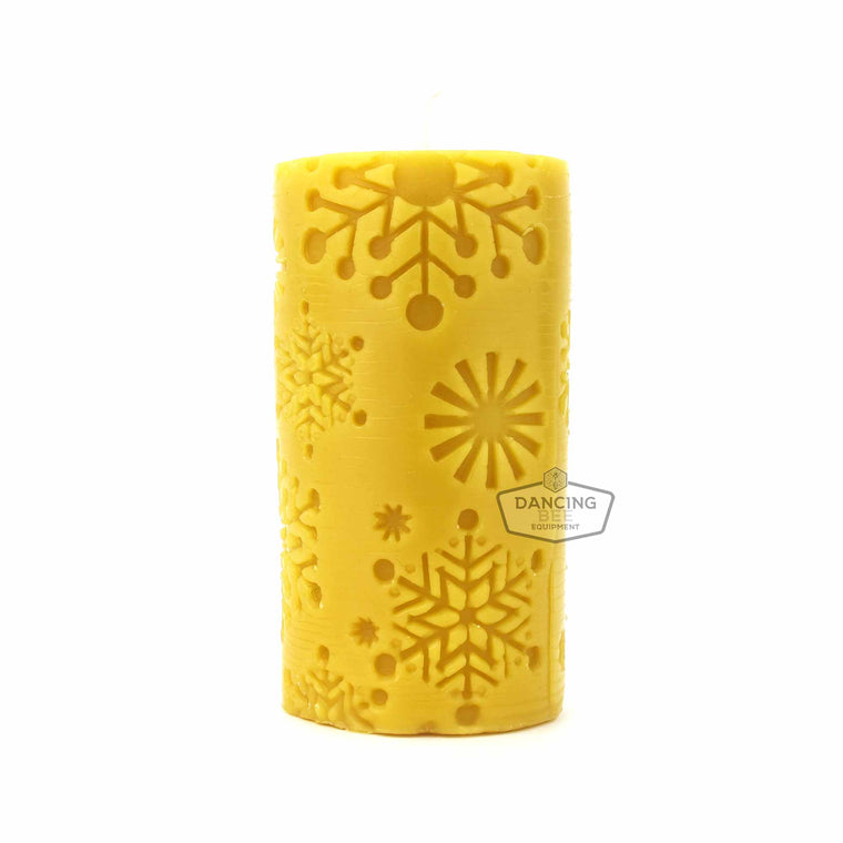 The Candle Works | Snowflake Pillar | Pure Beeswax Candle