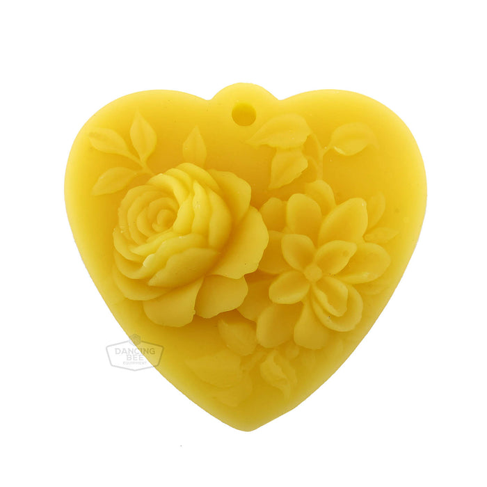 The Candle Works | Heart with Flowers Beeswax Pendant